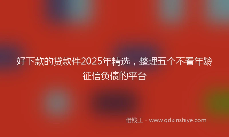 好下款的贷款件2025年精选，整理五个不看年龄征信负债的平台