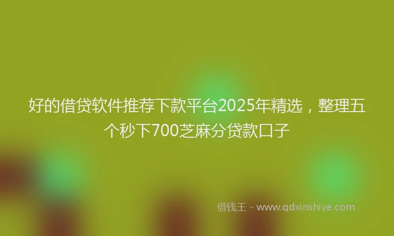 好的借贷软件推荐下款平台2025年精选，整理五个秒下700芝麻分贷款口子