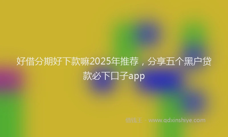 好借分期好下款嘛2025年推荐，分享五个黑户贷款必下口子app