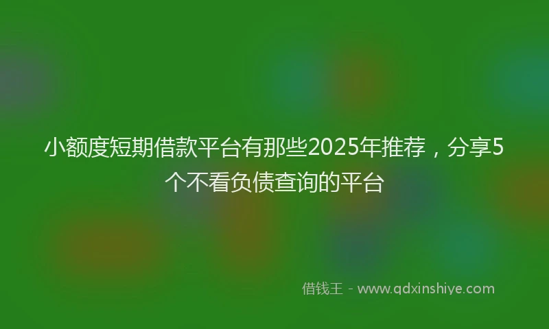 小额度短期借款平台有那些2025年推荐，分享5个不看负债查询的平台