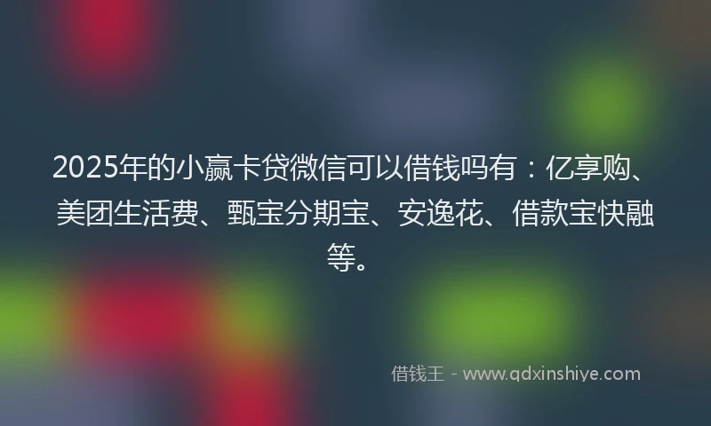 2025年的小赢卡贷微信可以借钱吗有：亿享购、美团生活费、甄宝分期宝、安逸花、借款宝快融等。