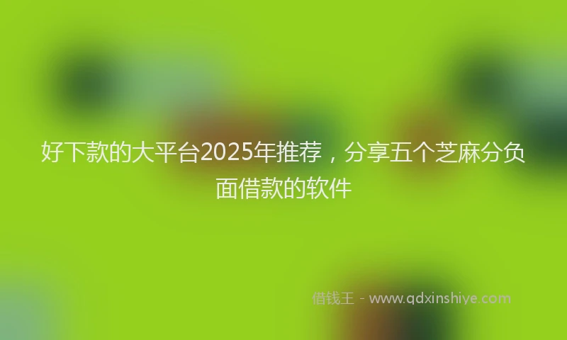 好下款的大平台2025年推荐，分享五个芝麻分负面借款的软件
