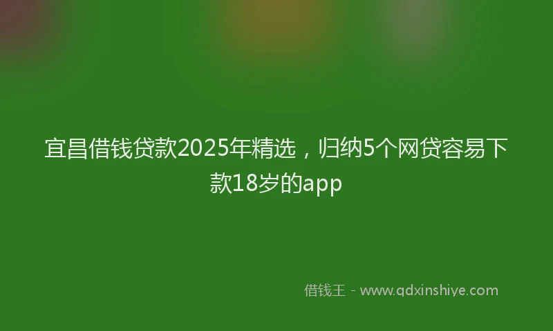 宜昌借钱贷款2025年精选，归纳5个网贷容易下款18岁的app