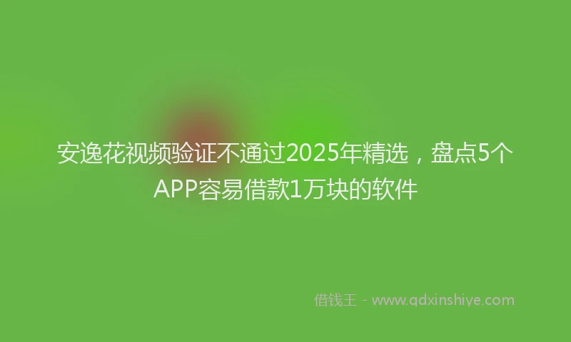 安逸花视频验证不通过2025年精选，盘点5个APP容易借款1万块的软件