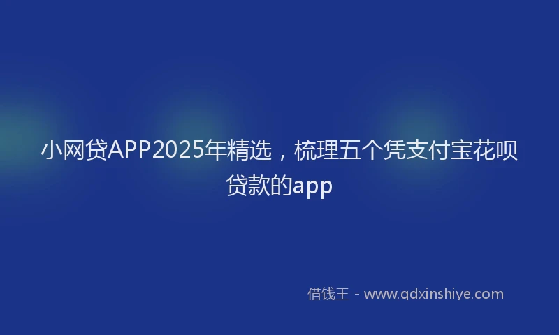 小网贷APP2025年精选，梳理五个凭支付宝花呗贷款的app