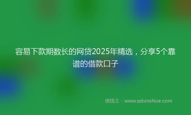 容易下款期数长的网贷2025年精选，分享5个靠谱的借款口子
