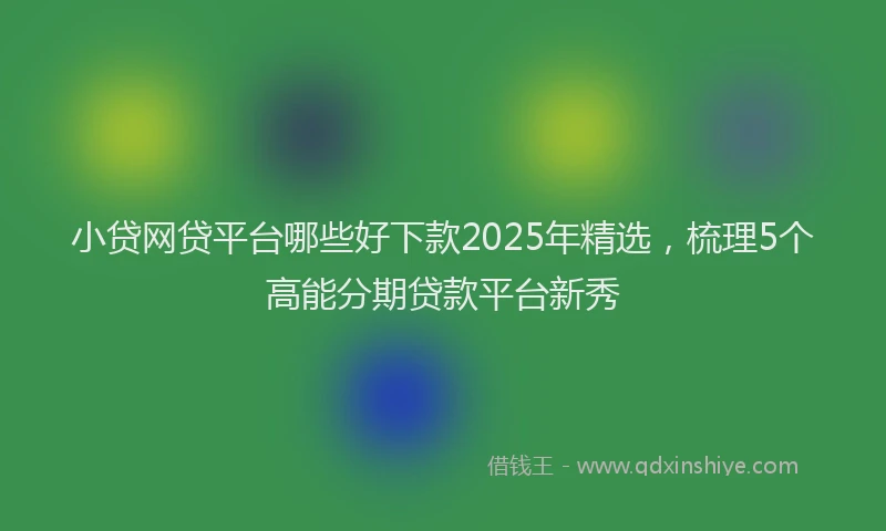 小贷网贷平台哪些好下款2025年精选，梳理5个高能分期贷款平台新秀