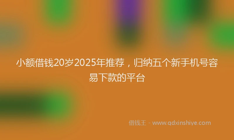 小额借钱20岁2025年推荐，归纳五个新手机号容易下款的平台