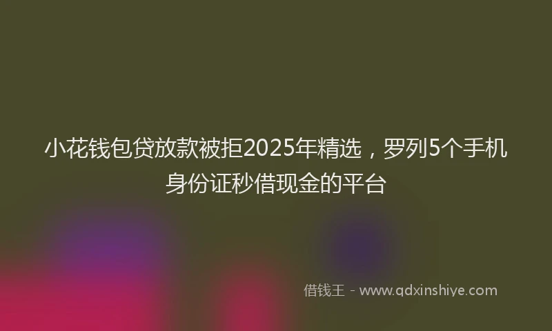 小花钱包贷放款被拒2025年精选，罗列5个手机身份证秒借现金的平台