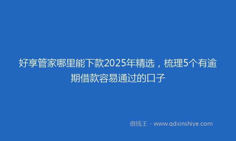 好享管家哪里能下款2025年精选，梳理5个有逾期借款容易通过的口子