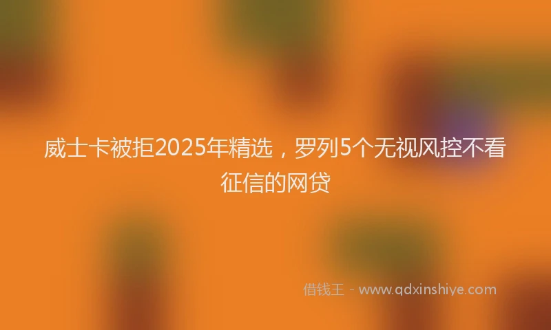 威士卡被拒2025年精选，罗列5个无视风控不看征信的网贷