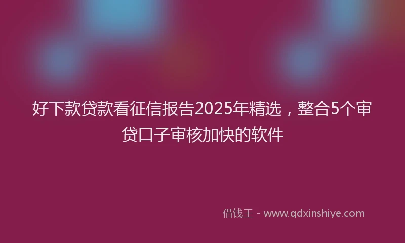 好下款贷款看征信报告2025年精选，整合5个审贷口子审核加快的软件