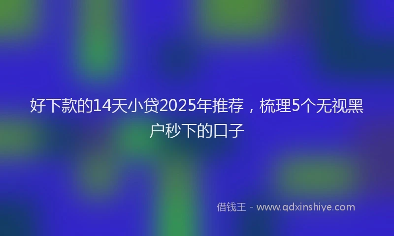好下款的14天小贷2025年推荐，梳理5个无视黑户秒下的口子