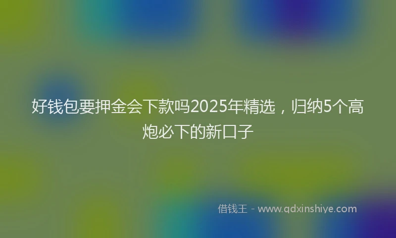 好钱包要押金会下款吗2025年精选，归纳5个高炮必下的新口子