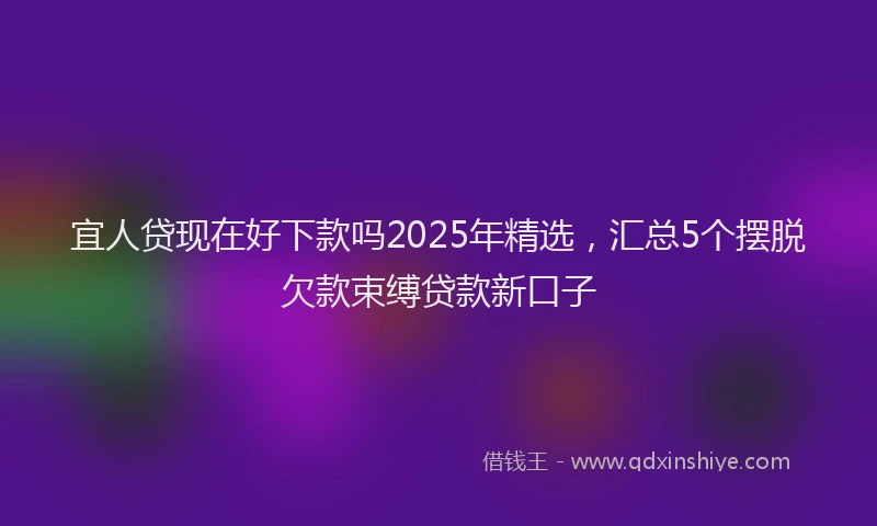 宜人贷现在好下款吗2025年精选，汇总5个摆脱欠款束缚贷款新口子