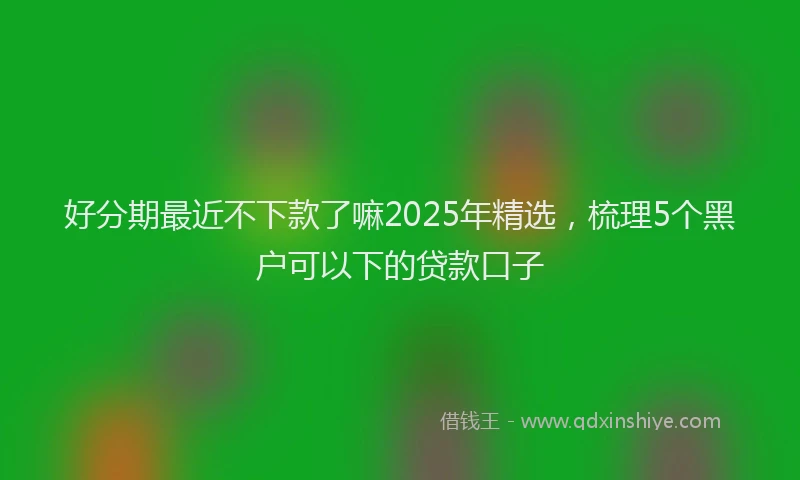 好分期最近不下款了嘛2025年精选，梳理5个黑户可以下的贷款口子