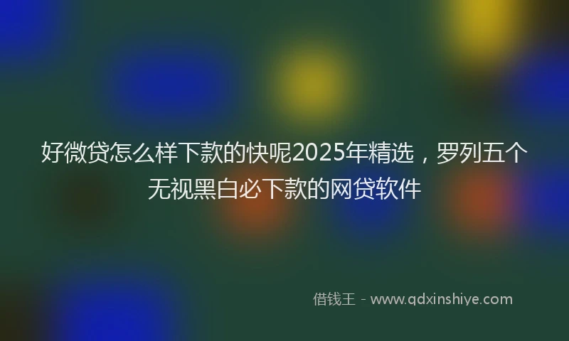 好微贷怎么样下款的快呢2025年精选，罗列五个无视黑白必下款的网贷软件