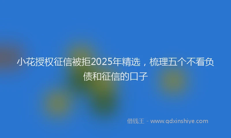 小花授权征信被拒2025年精选，梳理五个不看负债和征信的口子