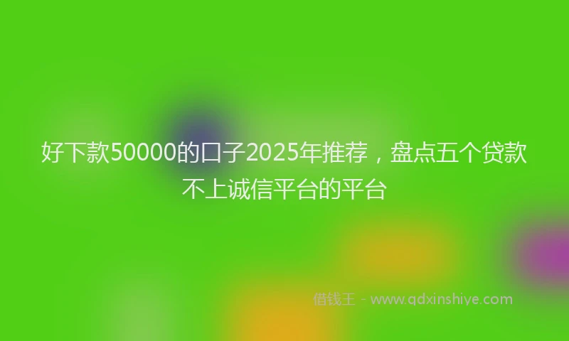 好下款50000的口子2025年推荐，盘点五个贷款不上诚信平台的平台