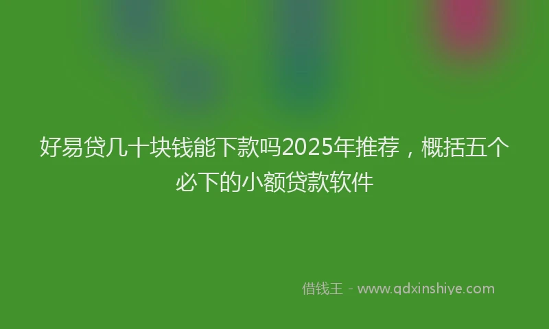 好易贷几十块钱能下款吗2025年推荐，概括五个必下的小额贷款软件