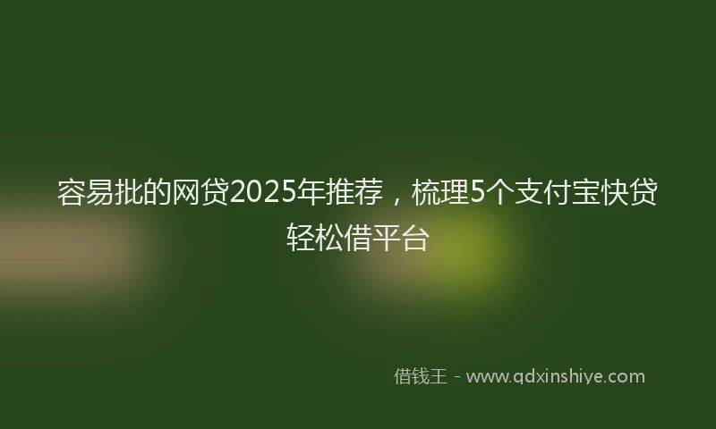 容易批的网贷2025年推荐，梳理5个支付宝快贷轻松借平台