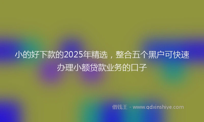 小的好下款的2025年精选，整合五个黑户可快速办理小额贷款业务的口子