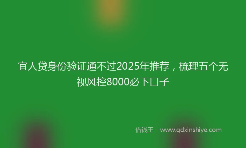 宜人贷身份验证通不过2025年推荐，梳理五个无视风控8000必下口子