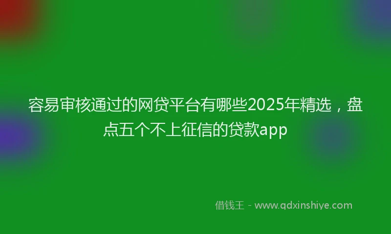 容易审核通过的网贷平台有哪些2025年精选，盘点五个不上征信的贷款app