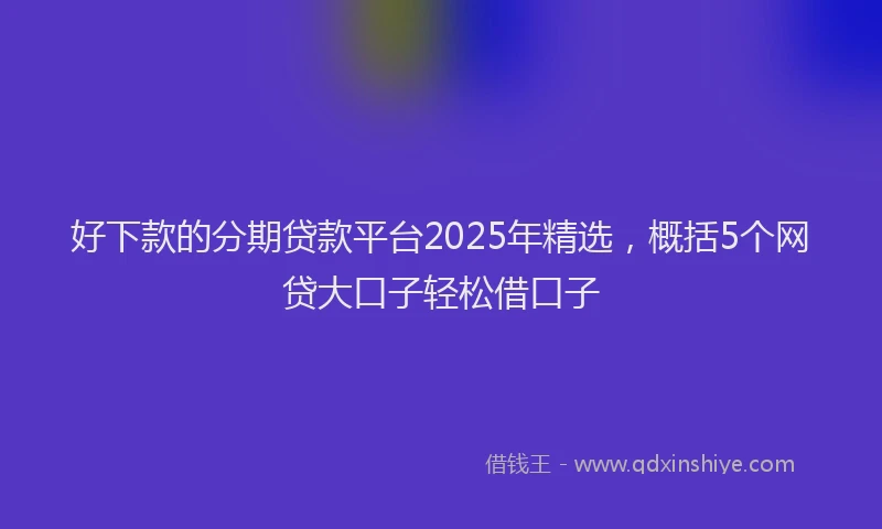 好下款的分期贷款平台2025年精选，概括5个网贷大口子轻松借口子