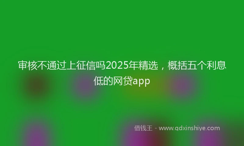 审核不通过上征信吗2025年精选，概括五个利息低的网贷app