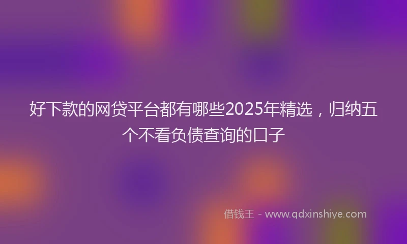 好下款的网贷平台都有哪些2025年精选，归纳五个不看负债查询的口子
