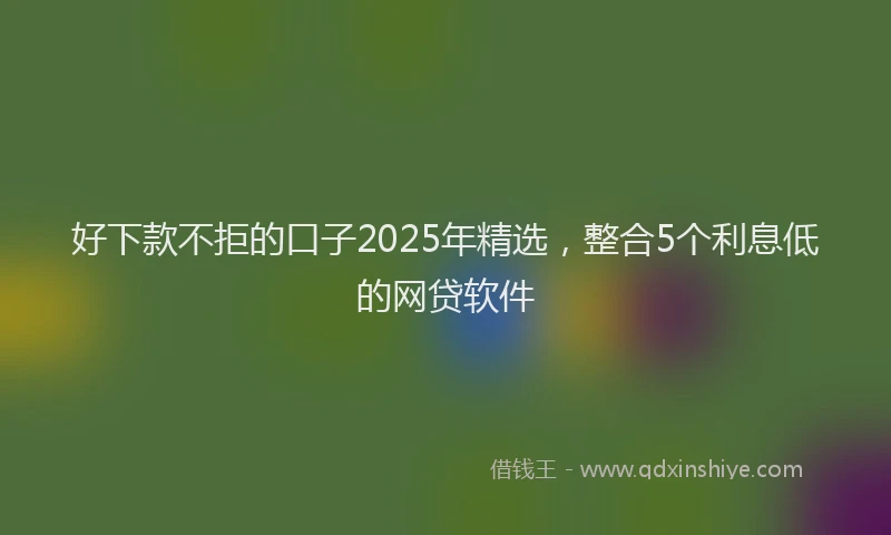 好下款不拒的口子2025年精选，整合5个利息低的网贷软件