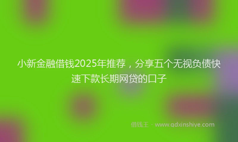 小新金融借钱2025年推荐，分享五个无视负债快速下款长期网贷的口子