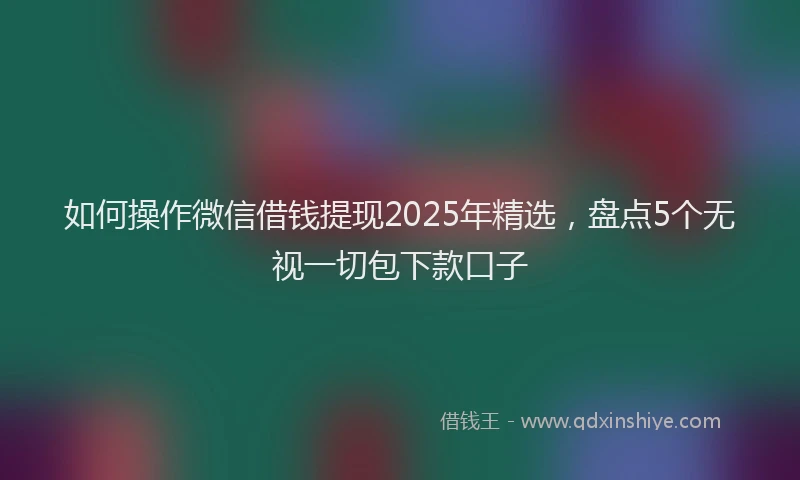 如何操作微信借钱提现2025年精选，盘点5个无视一切包下款口子