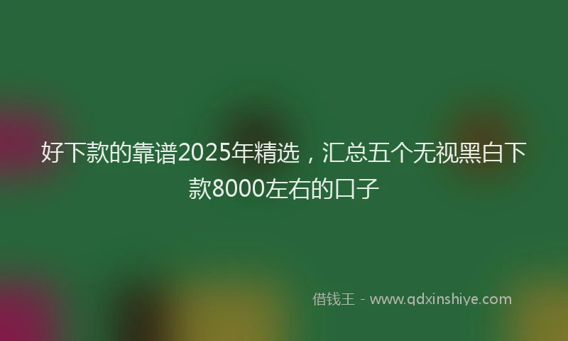 好下款的靠谱2025年精选，汇总五个无视黑白下款8000左右的口子