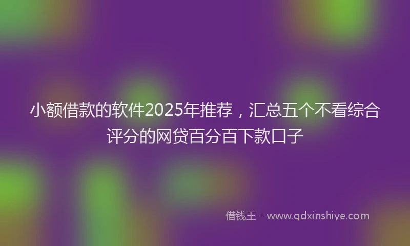 小额借款的软件2025年推荐，汇总五个不看综合评分的网贷百分百下款口子