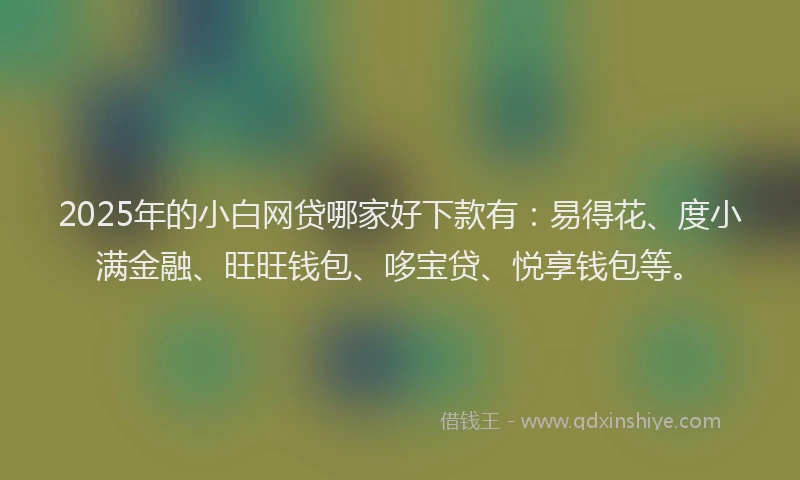 2025年的小白网贷哪家好下款有：易得花、度小满金融、旺旺钱包、哆宝贷、悦享钱包等。
