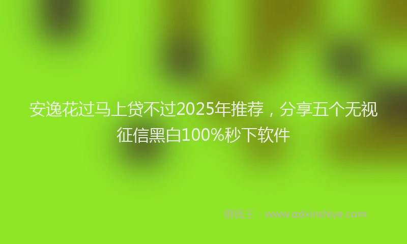 安逸花过马上贷不过2025年推荐,分享五个无视征信黑白100%秒下软件