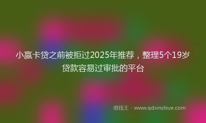 小赢卡贷之前被拒过2025年推荐，整理5个19岁贷款容易过审批的平台