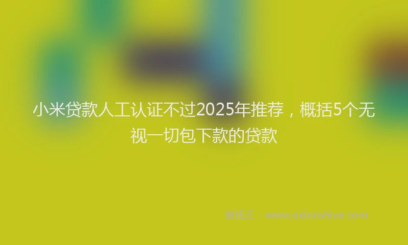 小米贷款人工认证不过2025年推荐，概括5个无视一切包下款的贷款