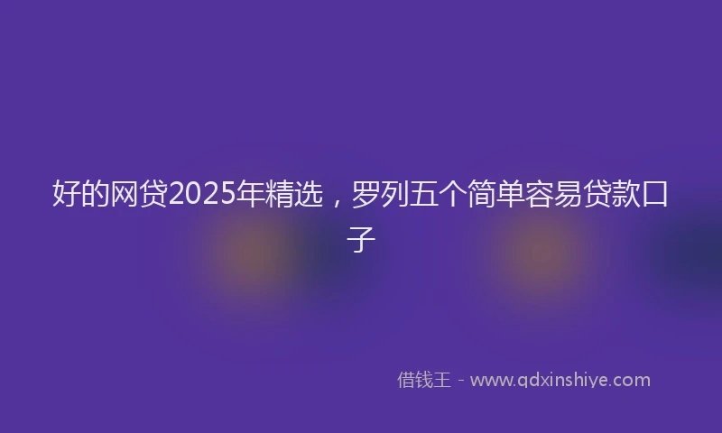 好的网贷2025年精选，罗列五个简单容易贷款口子