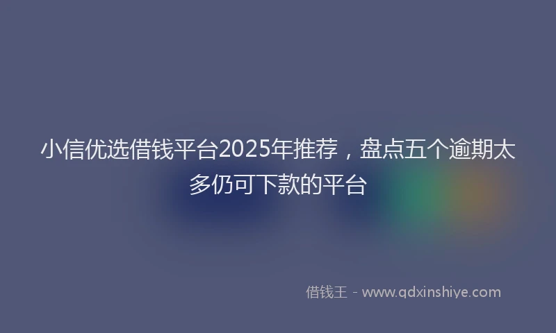 小信优选借钱平台2025年推荐，盘点五个逾期太多仍可下款的平台