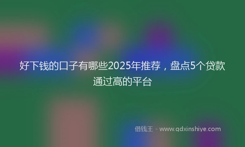 好下钱的口子有哪些2025年推荐，盘点5个贷款通过高的平台