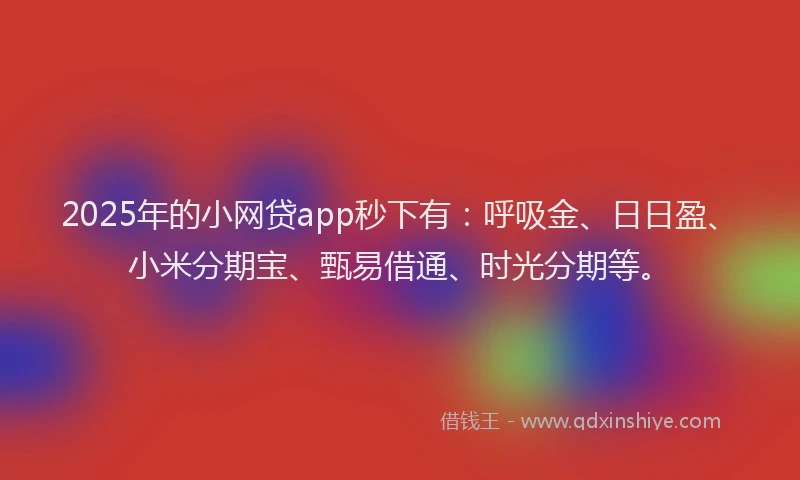 2025年的小网贷app秒下有：呼吸金、日日盈、小米分期宝、甄易借通、时光分期等。