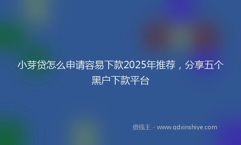 小芽贷怎么申请容易下款2025年推荐，分享五个黑户下款平台