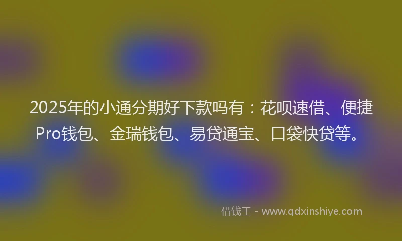 2025年的小通分期好下款吗有：花呗速借、便捷Pro钱包、金瑞钱包、易贷通宝、口袋快贷等。