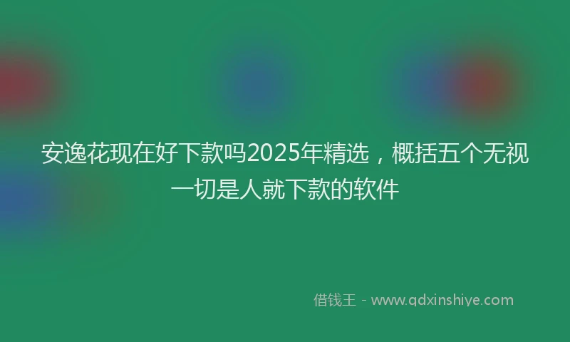 安逸花现在好下款吗2025年精选,概括五个无视一切是人就下款的软件