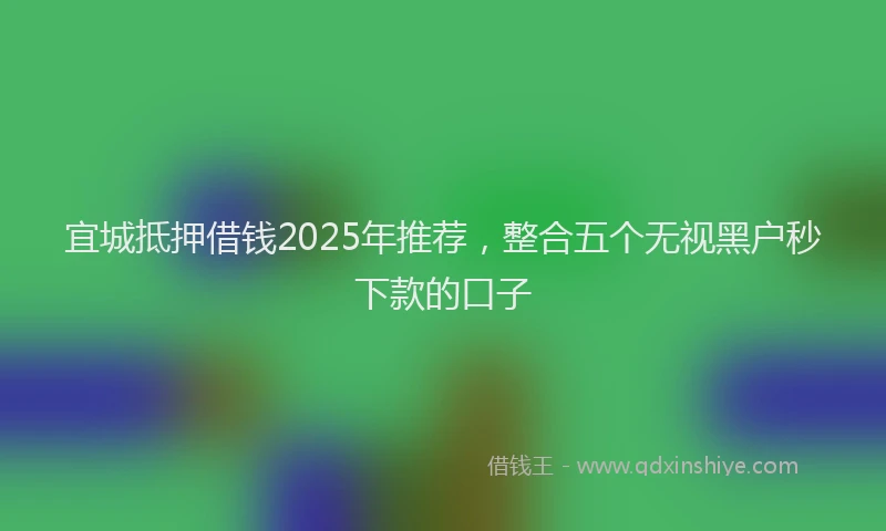 宜城抵押借钱2025年推荐，整合五个无视黑户秒下款的口子