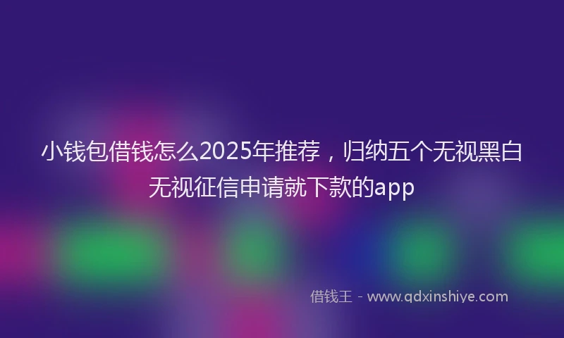 小钱包借钱怎么2025年推荐，归纳五个无视黑白无视征信申请就下款的app