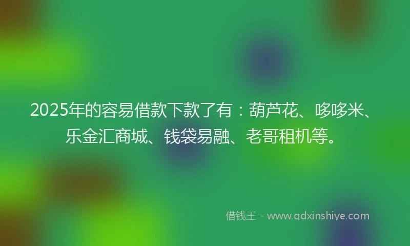 2025年的容易借款下款了有:葫芦花、哆哆米、乐金汇商城、钱袋易融、老哥租机等。